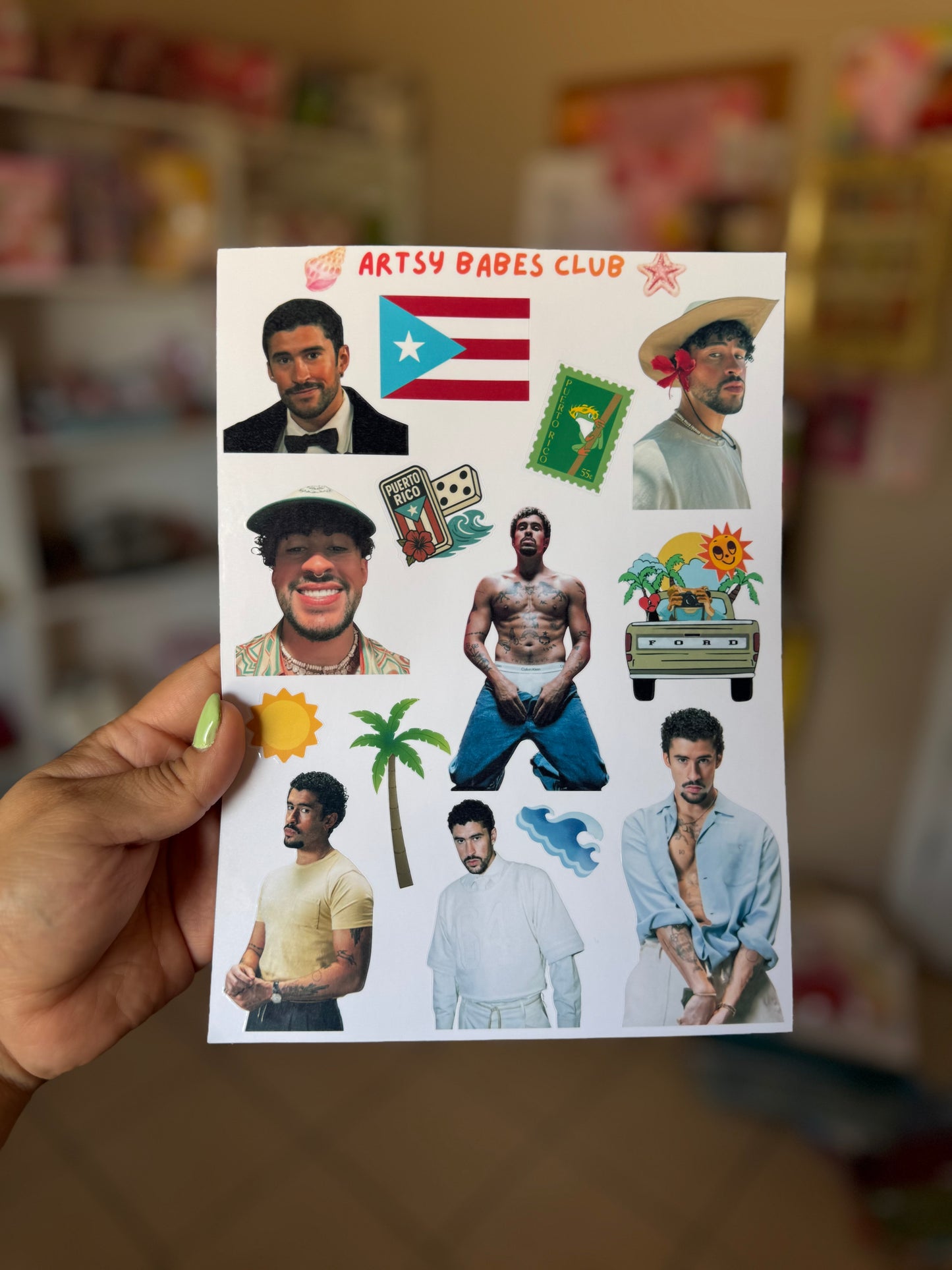 Bad bunny sticker sheet
