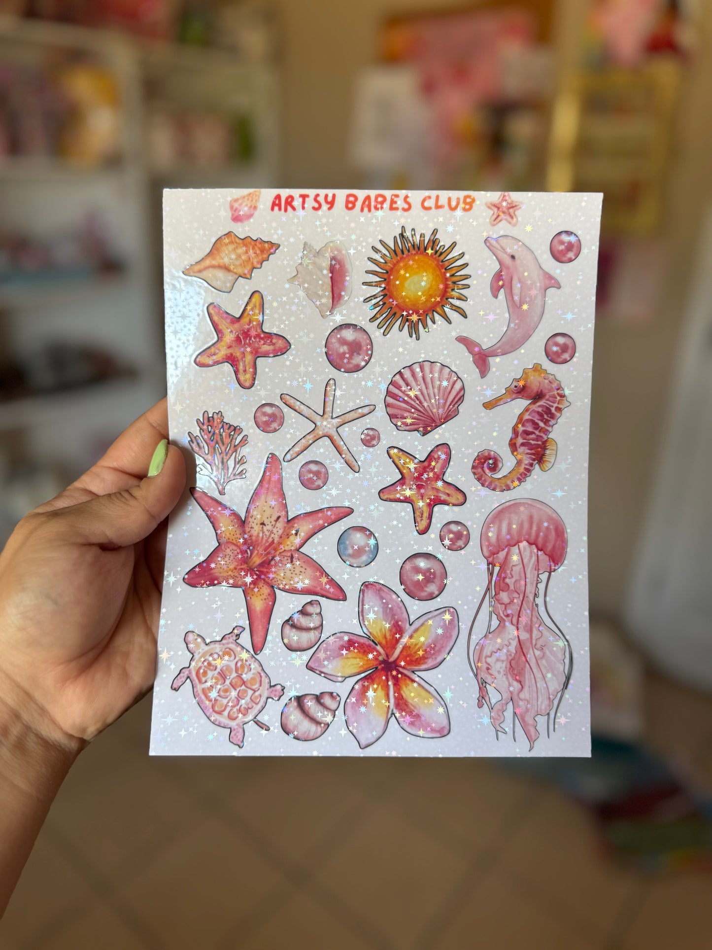 Tropical pink sticker sheet